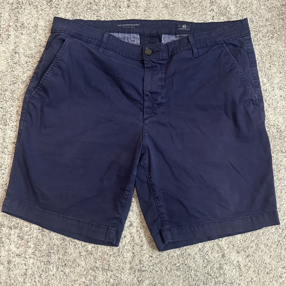 AG Adriano Goldschmied Wanderer Chino Shorts Mens 38R Blue Slim Stretch Casual